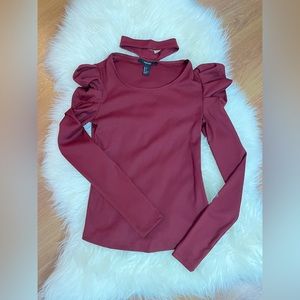 Forever 21 Sultry Red Long Sleeve Top